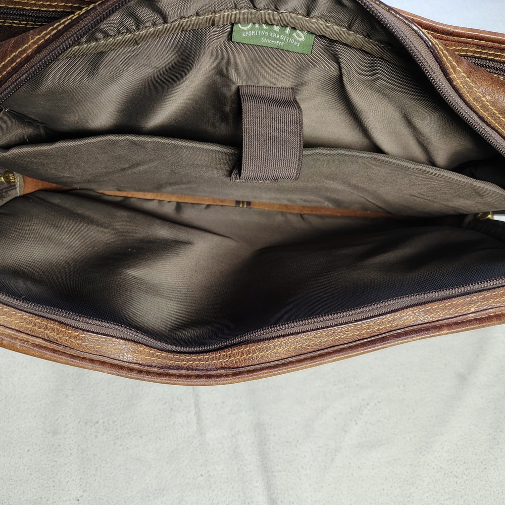 Vintage ORVIS Bullhide Leather Briefcase Brown Patina Gokey Heritage Bag USA - Picture 9 of 13